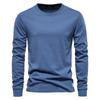 TrendHub Solid Color Cotton T Shirt Men Casual O-neck Long Sleeved Mens Tshirts Spring Autumn High Quality Basic T-shirt Male