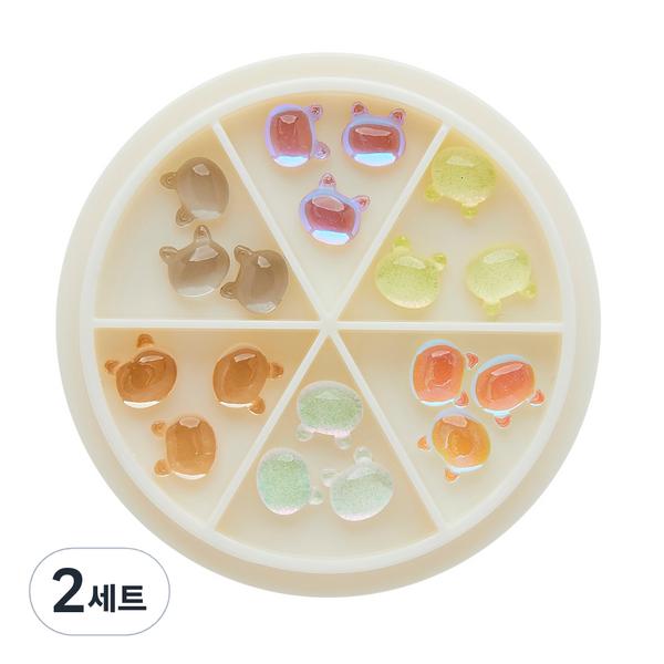 May Brown Nail Parts 6 Piece Set B M02288, 2 Sets, Glass Nail Meow