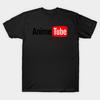 Men Black Print T-shirt Super Large TShirt Animetube No-Cut Transfer Paper Print Cotton Tshirt