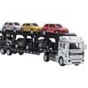 Decorative Alloy Car Model Back-to-force Trailer Transporter Toy