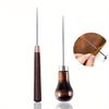 Wood Handle Awl Leather Punching Tools Leather Straight Awls Hole Puncher Drills for Leather Craft Awl Hand Stitching