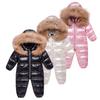 Winter Kids Jumpsuit Overalls for Boy Children Thick Ski Suit Girl Duck Down Jacket Toddler Baby Snowsuit Fur Coat 0-3Years