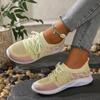 Breathable Knitting Platform Sneakers Women Fashion Mix Color Non-Slip Sports Ladies Comfortable Slip-On Flat Heel Casual Shoes