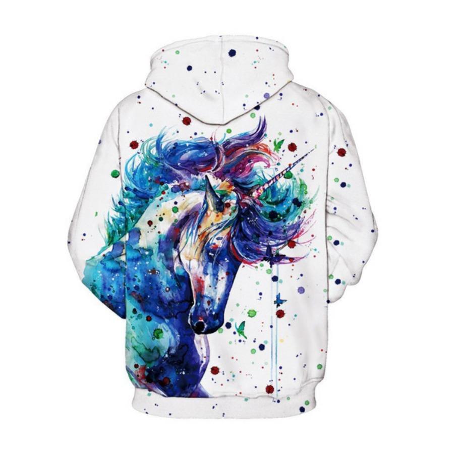 New Unicorn Hoodie Sweatshirts Printed Animal Horse 3d Hoodies Pullovers Crewneck Hoody Feminina Clothing