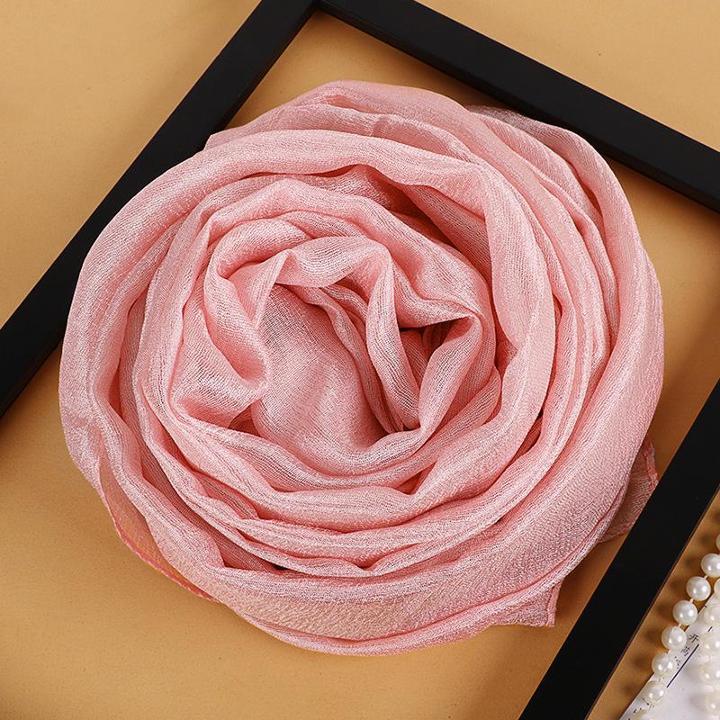 Pearlescent Korean-Style Women's Dutch Linen Scarf - Long, Smooth, and Fashionable Shawl