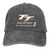 Baseball Cap TT3 Isle Of Man TT Motorcycle Racing Accessories for Unisex Women Vintage Distressed Denim Headwear
