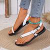Shoes for Women  Brand Set of Toes Women's Sandals Fashion Buckle Strap Party Sandals Women  Sale Plus Size Flat Sandals