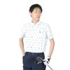 Munsingwear Short Sleeve with a Flying Pattern Soccer Tailored Golf Men's Shirt, MGMXJA13, White, WH00, Design, Fabric, Collar, Moisture-Wicking,