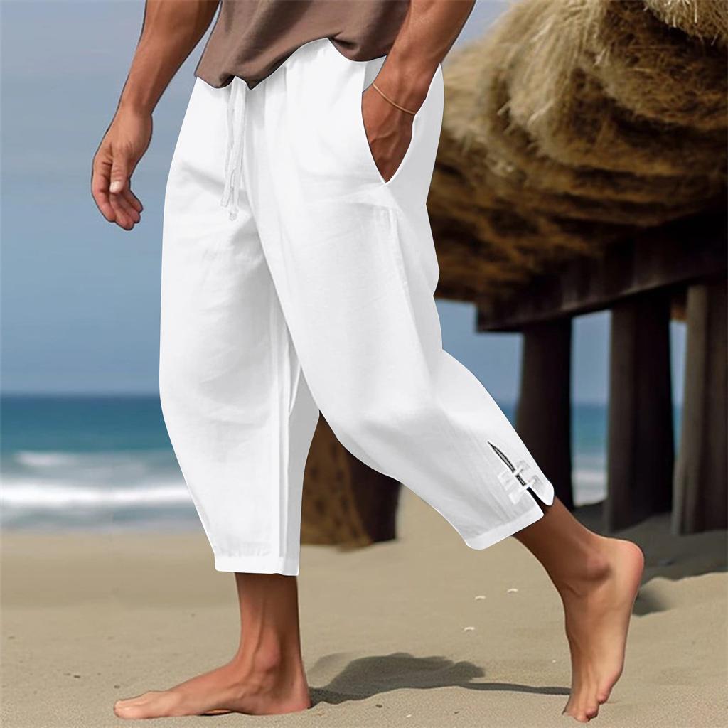 Beach Pants With Slit Cuffs For Comfortable And Breathable Casual Pants