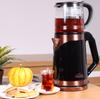Any Morning Electric Turkish Teapot, 2L Stainless Steel Tea Maker with Glass Infuser, LED Light