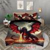 3pcs Fire-breathing Dragon Pattern Bedding Set, 1 Duvet Cover and 2 Pillowcases, for Teenagers and Adults Bedroom, Birthday Gift