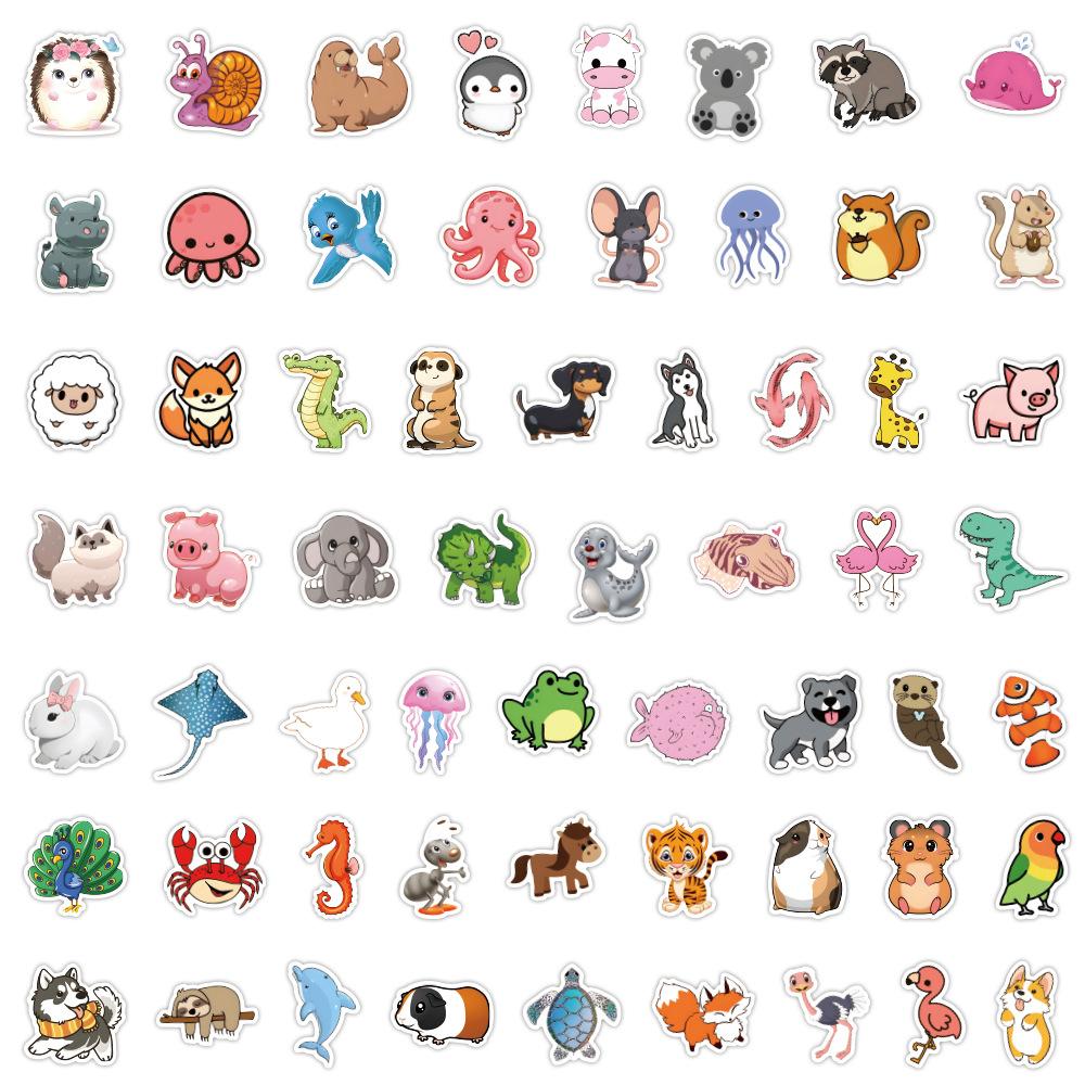 120 Cartoon Small Animals Doodle Stickers Decorative Suitcase Notebook Skateboard Water Cup Waterproof Stickers