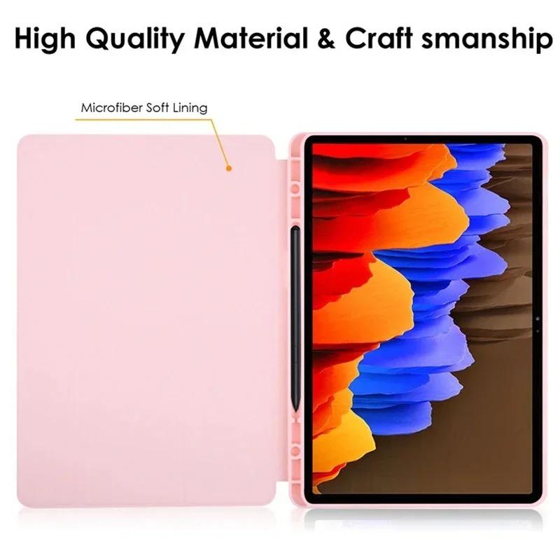 Tablet Flip Smart Leather Case for Samsung Galaxy Tab S10 Plus S10+ 12.4 S10 Ultra 14.6 2024 S9 FE S8Plus S7 FE A9 A8 S6 Lite