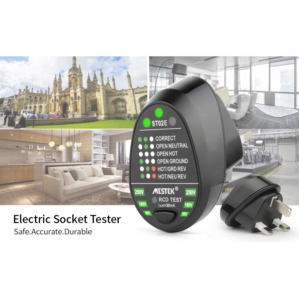MESTEK Advanced RCD Electric Socket Tester Automatic Neutral Live Earth Wire Testing Circuit