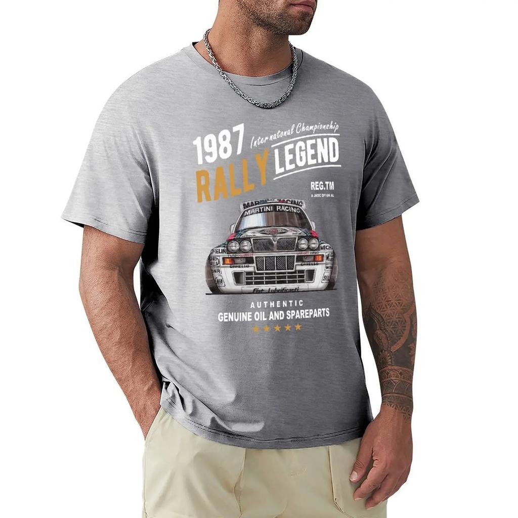 Rally Motif With 1987 Lancia Delta Integrale Hf Car Men 2019 Summer Brand Cotton Hip Hop Fitness Clothing Men T Shirt
