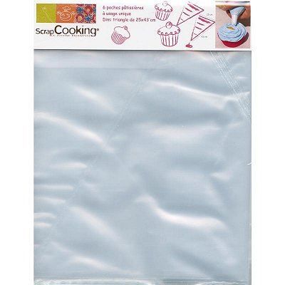 Poches à douilles à usage unique - SCRAPCOOKING - Lot de 6 - Plastique