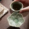 Yue Kiln Celadon High Foot Cup Coaster Heat Insulation Pad Chinese Ceramic Tea Set Accessory Handmade