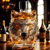 Whiskey Glasses Wolf Sculpture Wine Cup Aesthetic Collectible Wolf Themed Glass Bottle For Cocktail Whiskey Travel