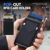 Slim Aluminum Wallet With Elasticity Back Pouch ID Credit Card Holder Mini  Wallet Automatic Pop Up Bank Card Case