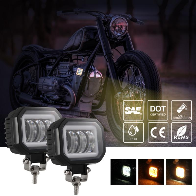 Led Headlight Square Waterproof Practical Portable Universal For Car Truck Atv Car Supplies Spotlight 3.5inch Durable Fog Light