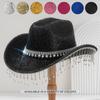 Eye-catching Crystal Cowboy Hats Bride Hat Panama Hat for Bachelorette Party Cowboy Hats for Club Stage Shows