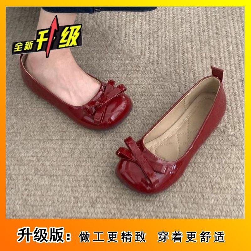 Bow Versatile Sweet Skirt Evening Breeze Single Shoes Fashion Flat Soft Sole Mary Jane Shoes 2025 Spring and Autumn New