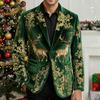 Men's Printing Corduroy Warm Pocket Suit Jacket Cardigan Men's Casual Suit