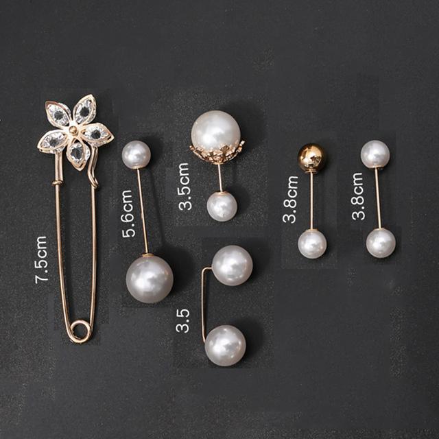 Fashion Pearl Rhinestones Brooch Pin Brooches For Women Sweater Shirt Lapel Pin Buckle Brooch Pins Set Clothes Accessories Gift