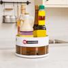Round 360° Rotating Storage Tray Multi-Cell Spice Storage Rack Cosmetics Storage Tray  for Home
