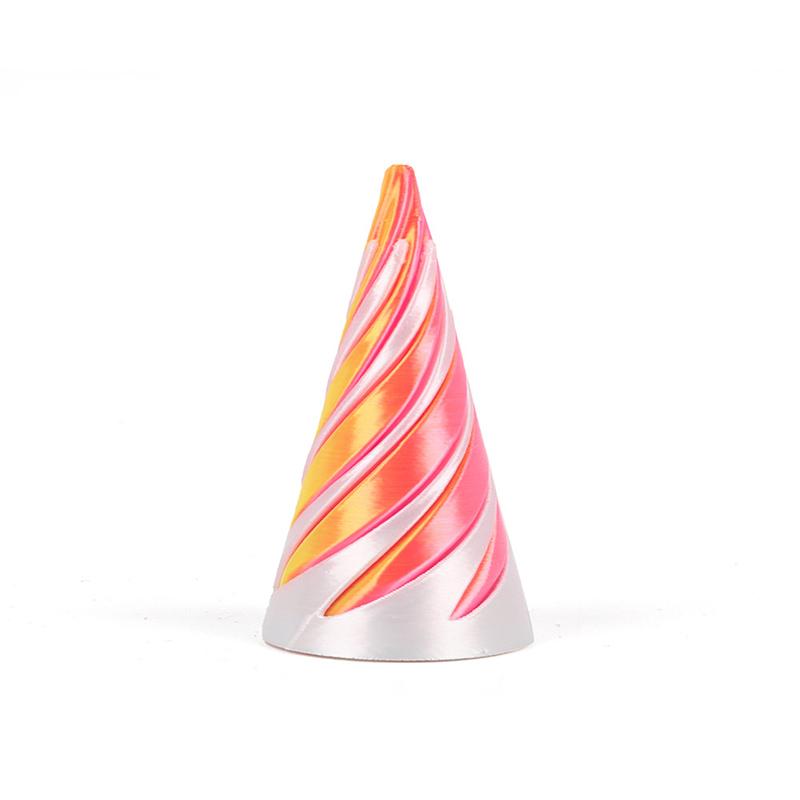 3D Printed Spiral Cone Toy Impossible Pyramid Passthrough Sculpture Pass Through Pyramid Fidget Mini Vortex Thread Illusion