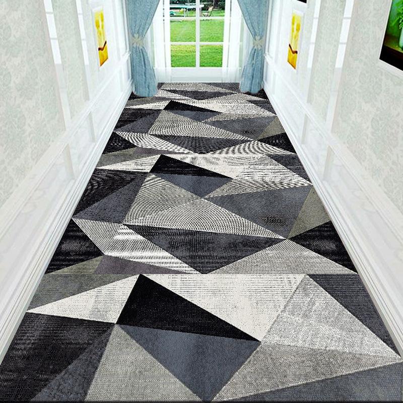 Geometric Nordic Long Corridor Carpet Anti Slip Hallway Area Rugs Decoration Home Porch Entry Doormat Washable Carpet Runner