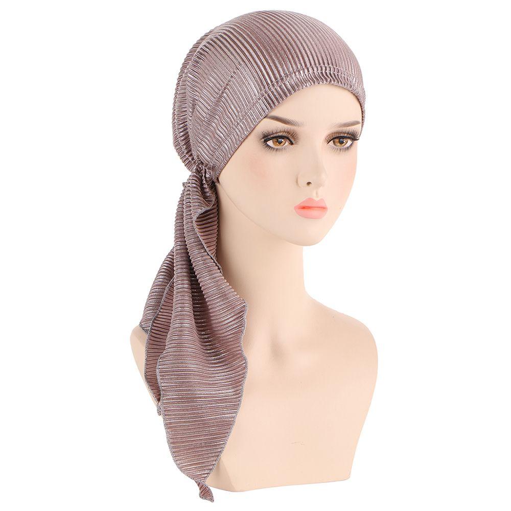 Cover Women Headscarf Headwear Headwrap Cancer Chemo Cap Pre-Tied Bonnet Beanie Cap Muslim Hijab