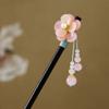 Handmade Flower Hair Sticks Chinese Style Party Hair Bun Decorative Wooden Hairpin  for Women Girls