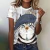 Funny Animal Graphic Women's T Shirts Causal Short Sleeve Top Women Kawaii Fashion Oversized Female Clothing Ladies Summer Tees