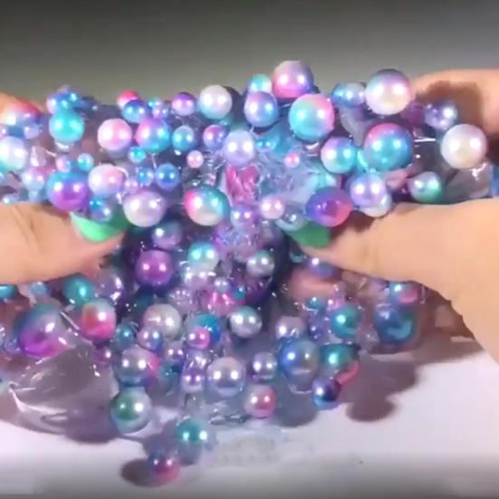 Clear Crystal Slime Multicolor Beads Fluffy Soft Clay Decompression Kids Toy