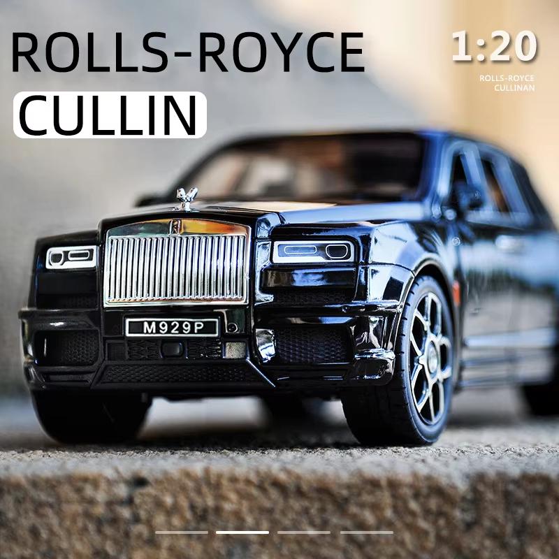 New Large 1:20 Rolls-Royce Cullinan SUV Alloy Model Car Modified Metal Die-casting Boy Toy Car Pull Back Sound and Light Six-door Children's Gift