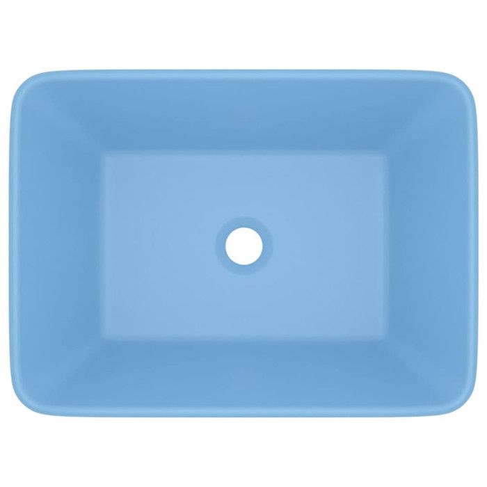 VidaXL Luxury Washbasin Countertop Basin Toilet Hand Wash Basin Bathroom Cosmetic Room Rectangular Light Blue Matte 147044