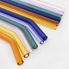 4/8Pcs High Borosilicate Glass Straw Set Multi-Color Reusable Glass Eco Friendly Drinking Straw for Cocktail Smoothie
