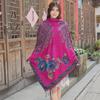 Lijiang Ethnic Style Double-Sided Phoenix Jacquard Cashmere Shawl and Scarf for Women