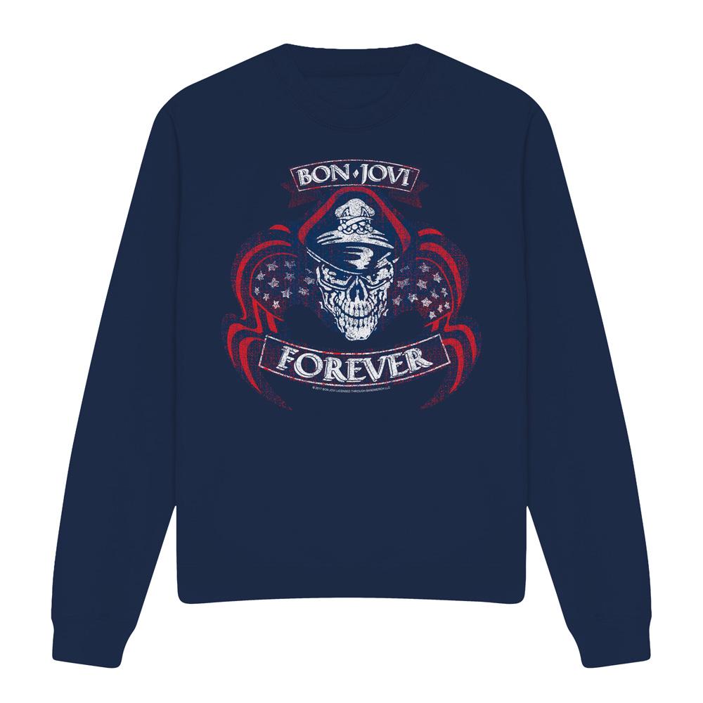 Bon Jovi Unisex Adult Forever Skull Sweatshirt