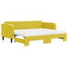 VidaXL Daybed with Trundle and Mattress Yellow 90x200 Cm Velvet 3197092