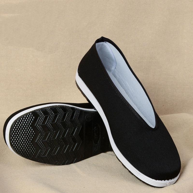 Men Shoes Retro Black Chinese Kung Fu Martial Art Workout Shoe for Tai Chi Wushu Sports Fitness Training