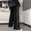 Spring and Summer Casual Pants Retro Side Thorn Printing Trend Straight Pants Men's and Women's Pants