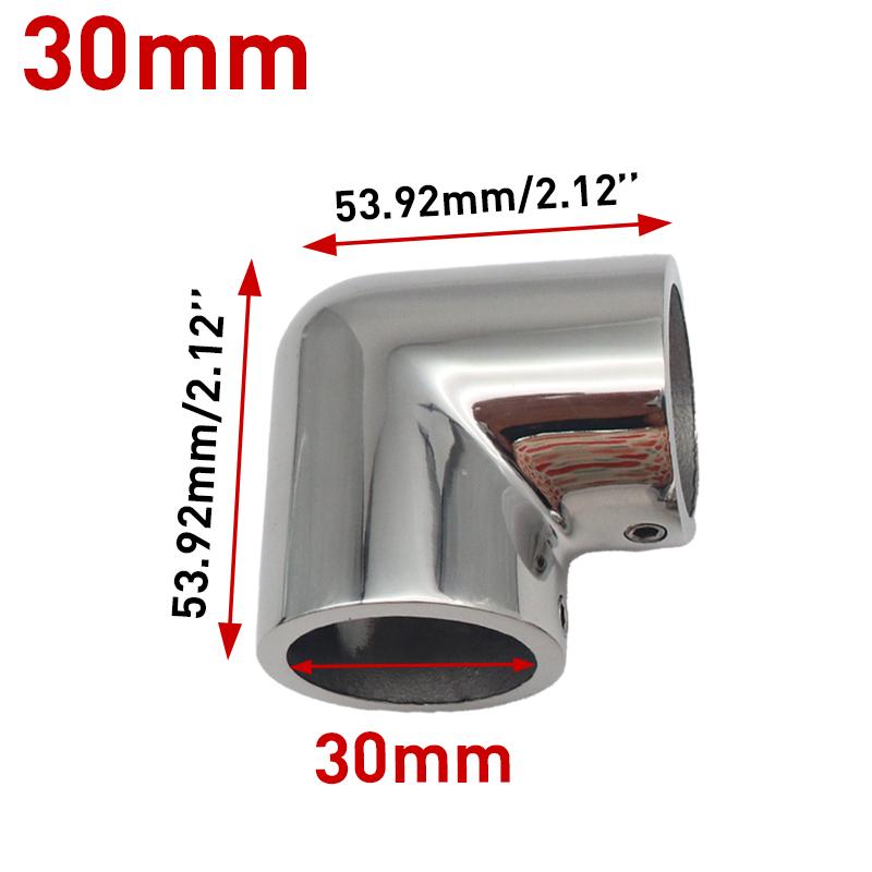 2PCS 22/25/30/32mm 2 Way Boat Hand Rail Fitting 316 Stainless Steel 90 Degree Elbow Pipe Connector for Marine Yacht Boat Accessories