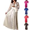 Women Satin Long Nightdress Silk Lace Lingerie Nightgown Sleepwear Sexy Robe