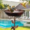 Iron Bird Bath Bowl Freestanding Birdbath Easy To Assemble 5 Pronged Base Garden Supplies