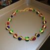 Multicolor Rhinestone Choker Necklaces Retro Style Heart Round Necklace Golden Copper Plated Necklace Party Wedding Zircon