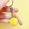 Baseball Keychain Mini Wooden Bat Ball Keyring Keychains Sports Ball Key Ring