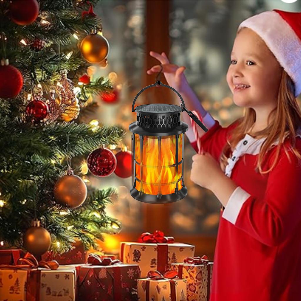 LED Solar Wall Light Solar Flame Flickering Lamp Outdoor Waterproof Landscape Pendant Lamp Garden Torch Pathway Backyard Decor