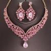 Bride Wedding Jewelry Two-Piece Set Exquisite Rhinestone Necklace and Earrings Suite Party Formal Dress Accessories Necklace Set